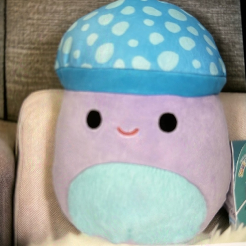 NWT Squishmellow 8” Pyle Mushroom Soft Lavender Teal Plush